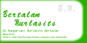 bertalan murlasits business card